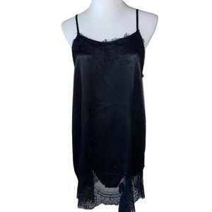 Black slip dress with lace size small